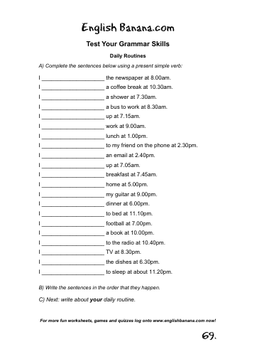 Daily Routines  English Banana